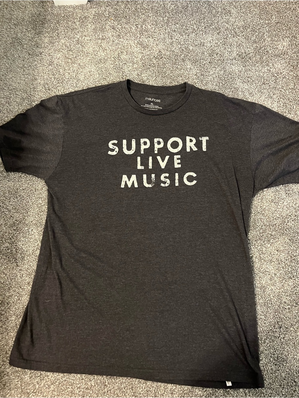 Maurices Black 'Support Live Music' Graphic Tee